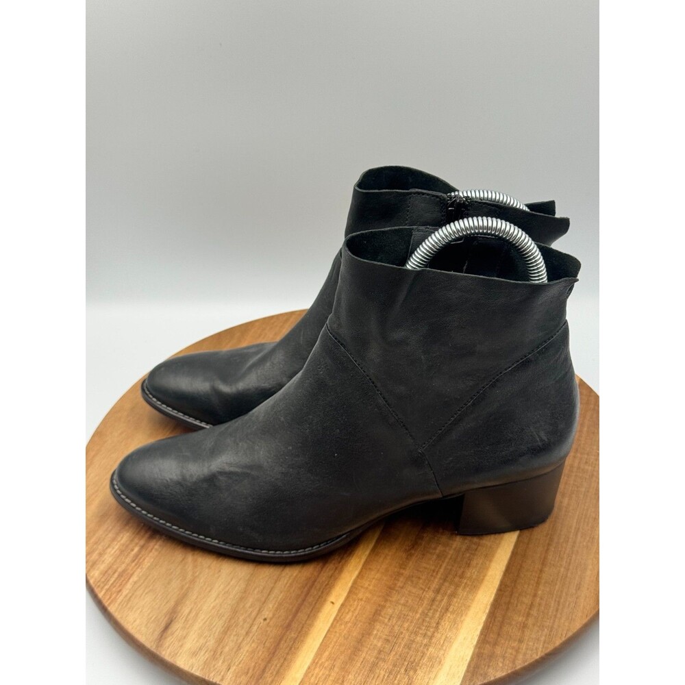 PAUL GREEN Nelly Black Leather Ankle Boots Block Heel Womens Size UK 5.5 /US 8 - Picture 5 of 14